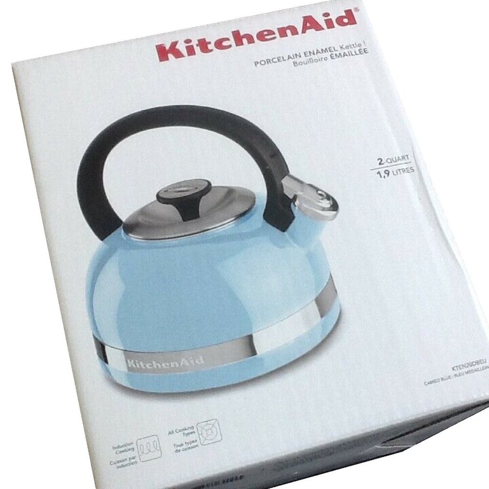 new KitchenAid 2-Quart Whistling Tea Kettle in Cameo Blue color (in retail box)
